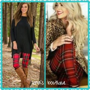 lena's boutique Pants - ~ Royal Red Plaid Leggings lena's boutique Pants - ~ Royal Red Plaid Leggings
